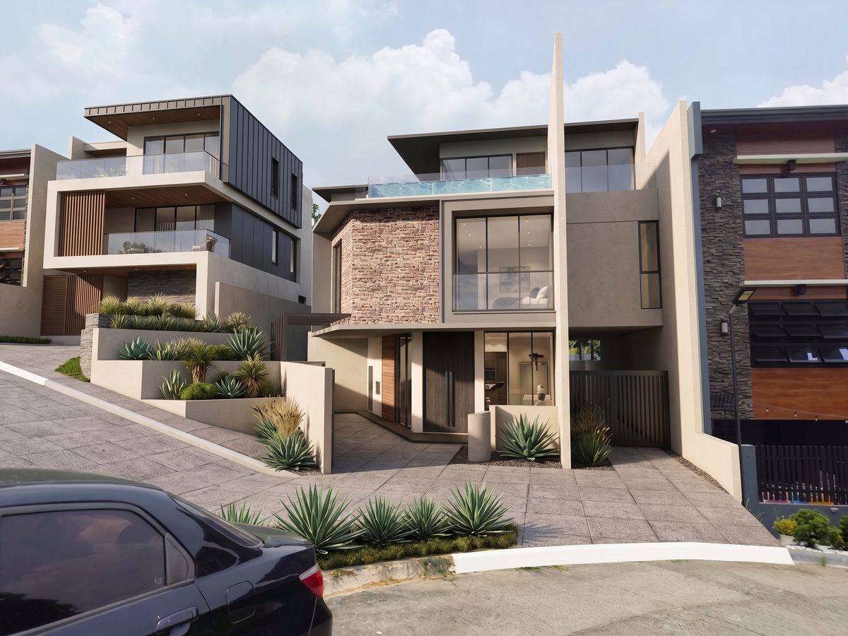 Private residence, hillside lot, design render